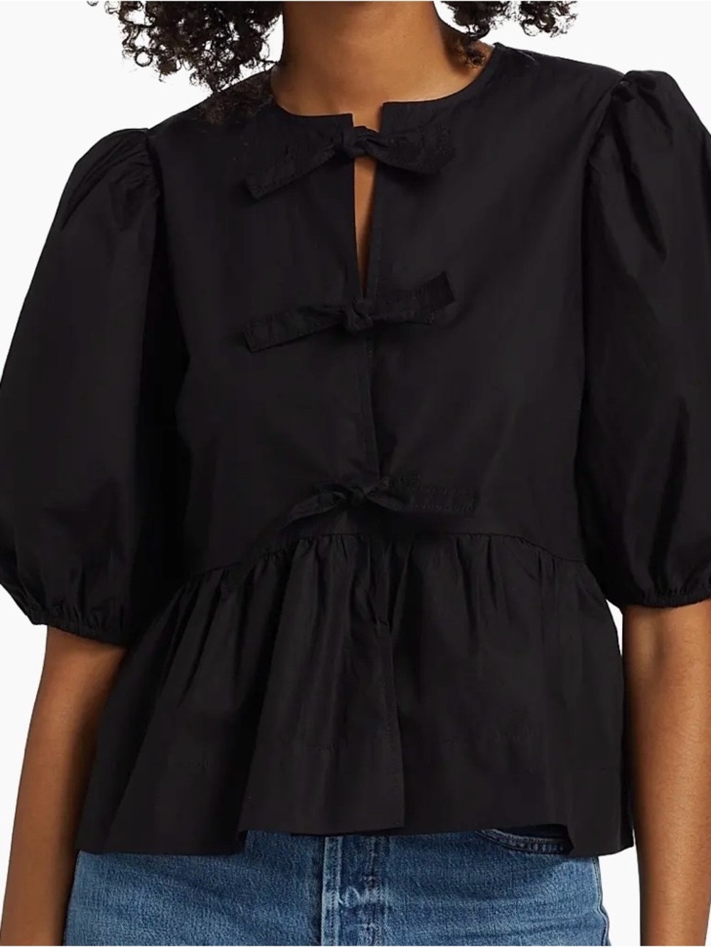 Ganni Women’s Cotton Poplin Peplum Blouse